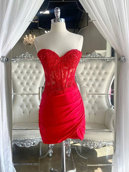 Sheath Sweetheart Tight Homecoming Dresses
