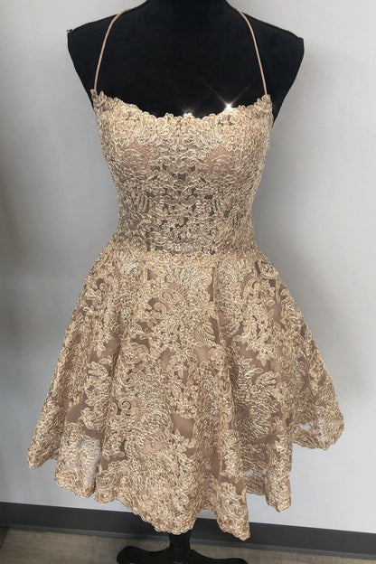 A-line Lace Short Homecoming Dresses