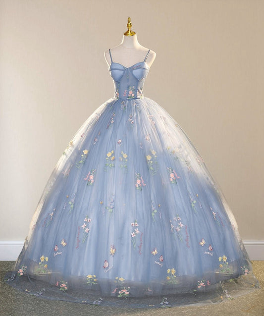 Ball Gown with ScatteLittle Flower Prom Dresses