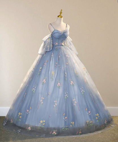 Ball Gown with ScatteLittle Flower Prom Dresses