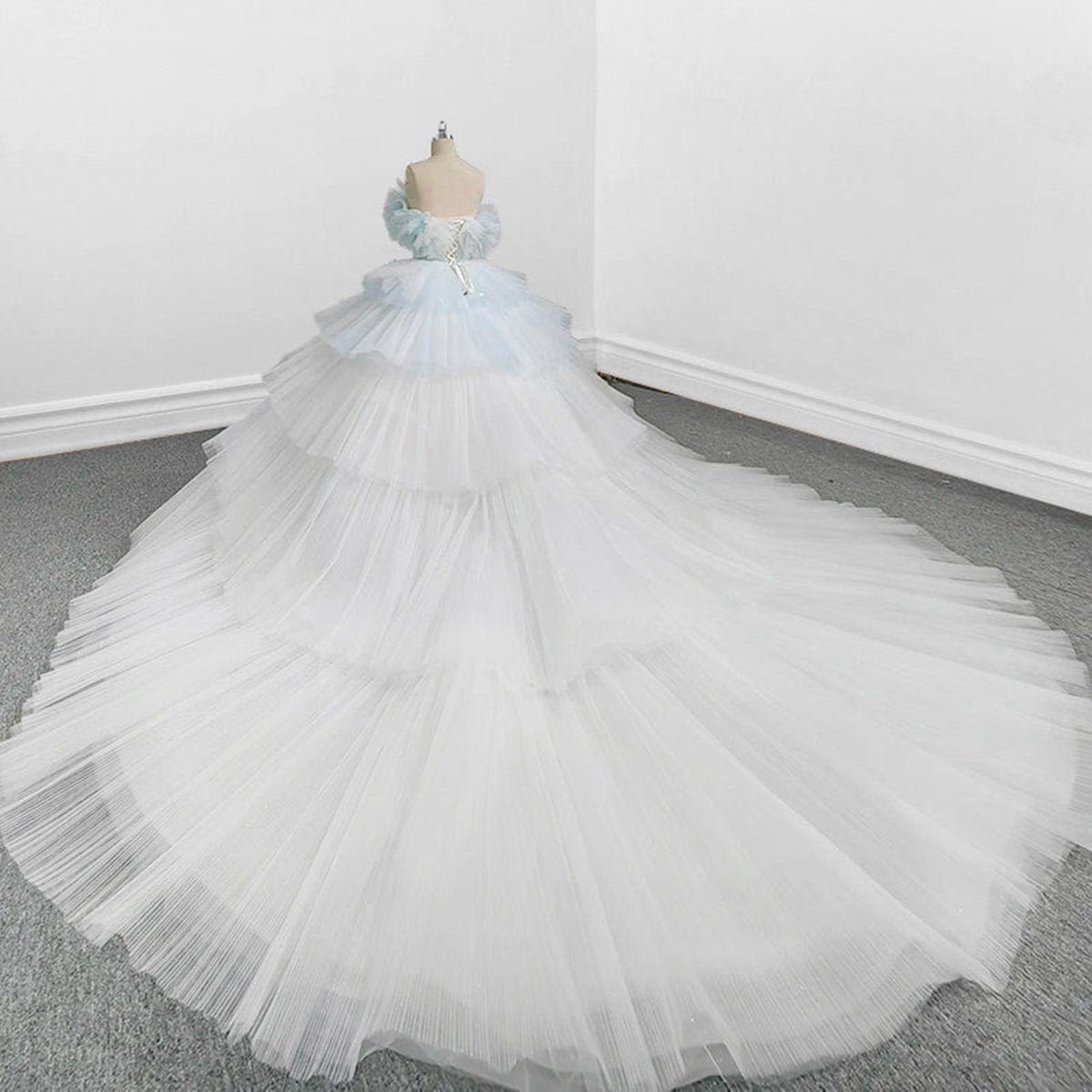 Strapless Quinceanera Dresses Ruffles Ball Gown Evening Dresses