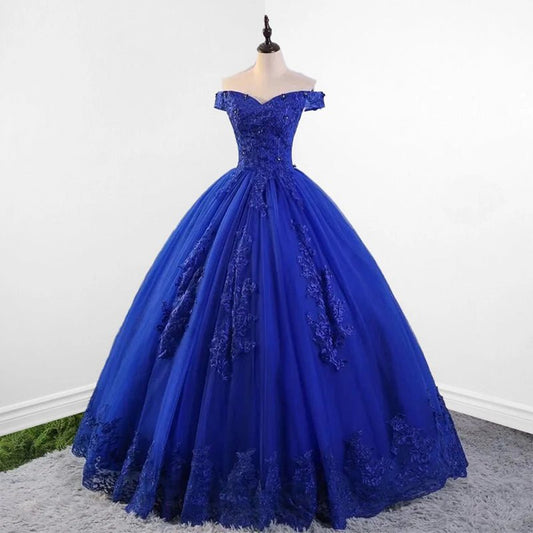 Lace Off the Shoulder Quinceanera Dresses with Flowers