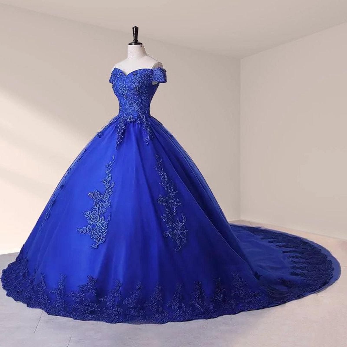 Lace Off the Shoulder Quinceanera Dresses with Flowers