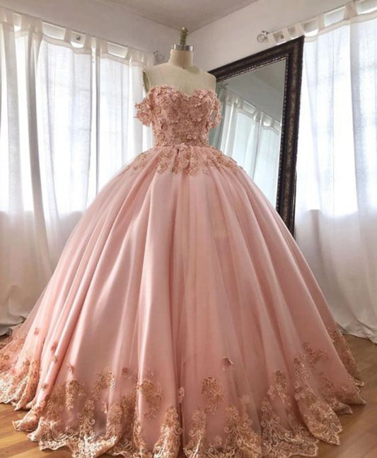 EmbroideLace Ball Gown Quinceanera Dresses Off Shoulder