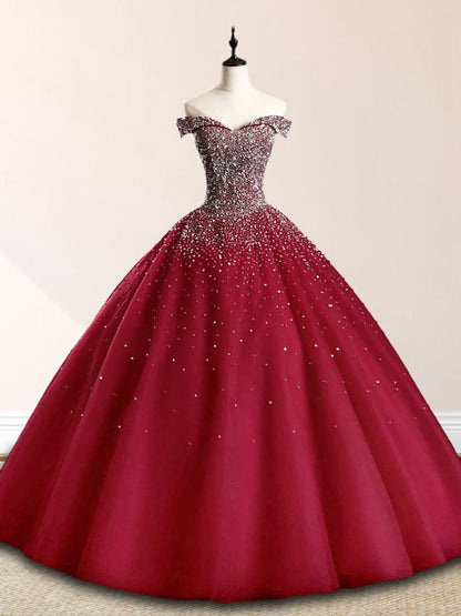 Sequin Prom Dresses Beaded Quinceanera Dresses