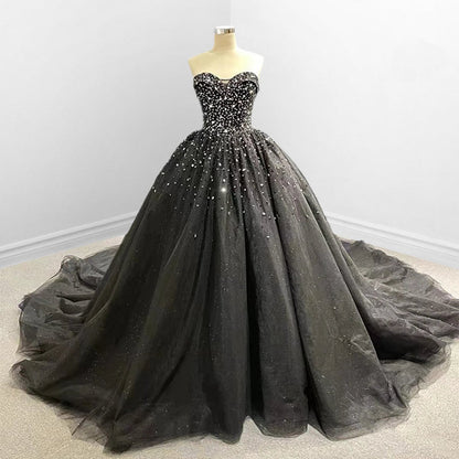Strapless Dresses Sweetheart Tulle Quinceanera Dresses