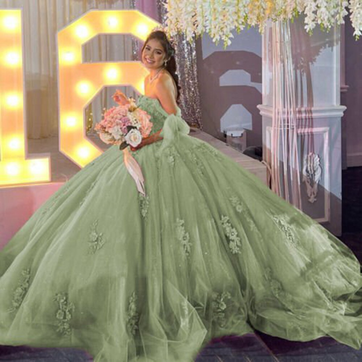 Gold Off Shoulder Quinceanera Dresses Lace Dresses with Appliques