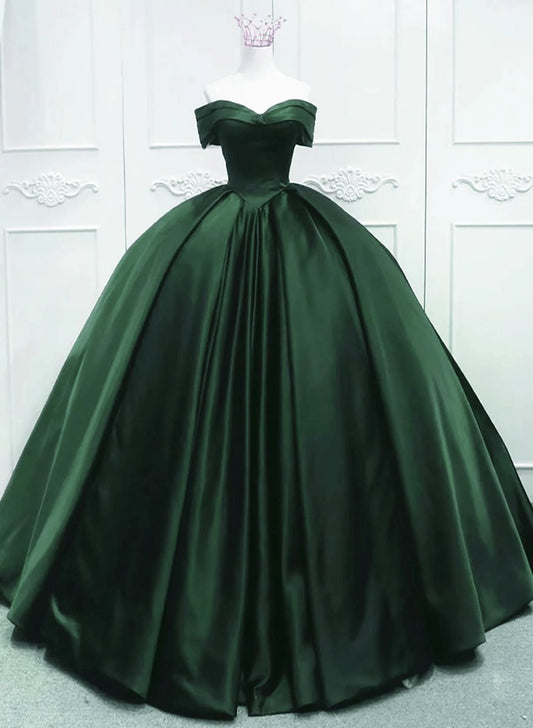 Off the Shoulder Ball Gown Satin Quinceanera Dresses