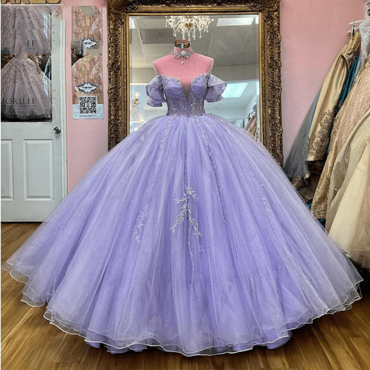 Beaded Tulle Quinceanera Dresses Ball Gown Dresses