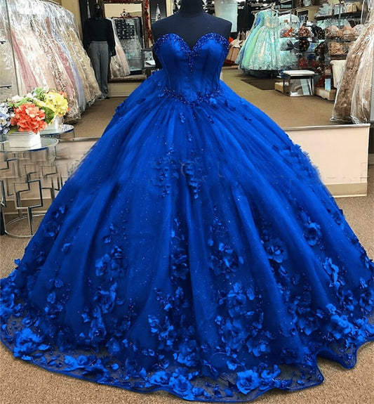Ball Gown Quinceanera Dresses with 3D Flowers