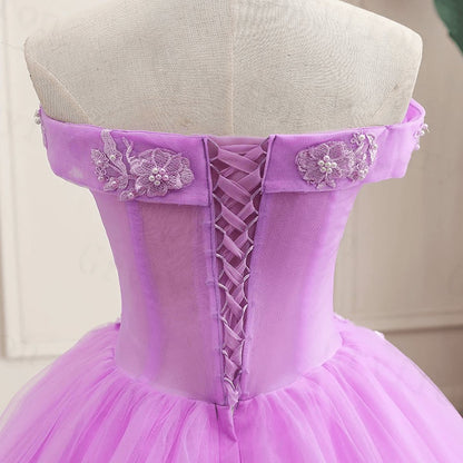 Off the Shoulder Quinceanera Dresses Ball Gown with Appliqued