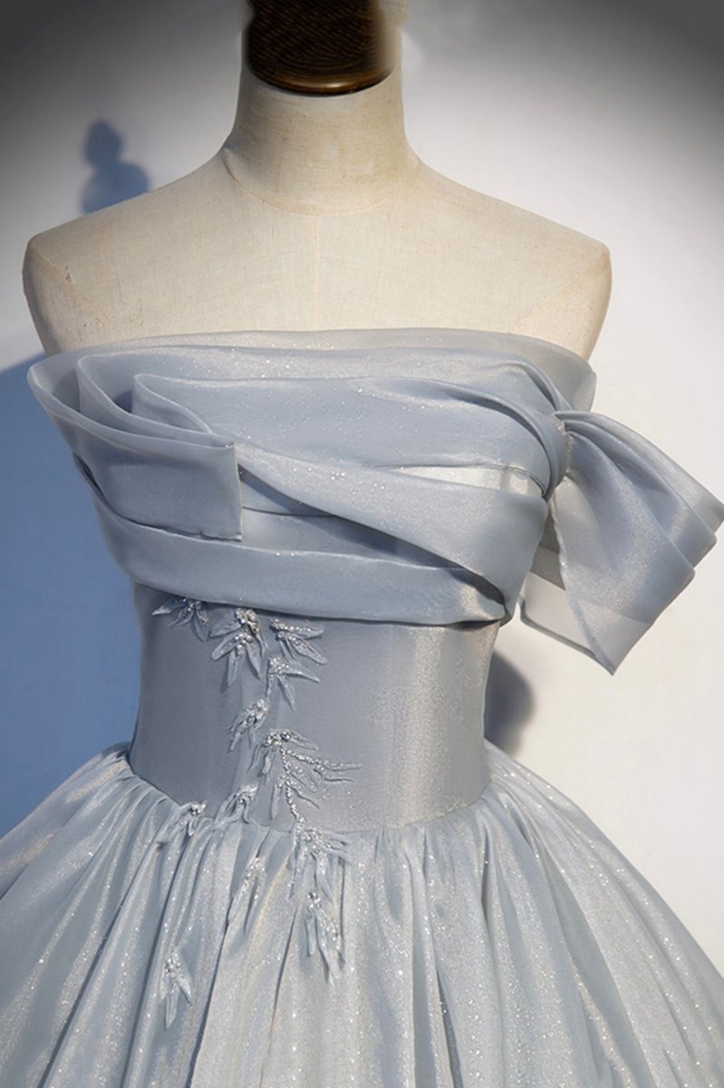 Light Satin Long Ball Gown Quinceanera Dresses