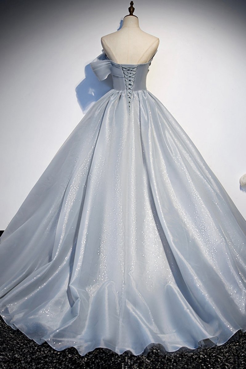 Light Satin Long Ball Gown Quinceanera Dresses
