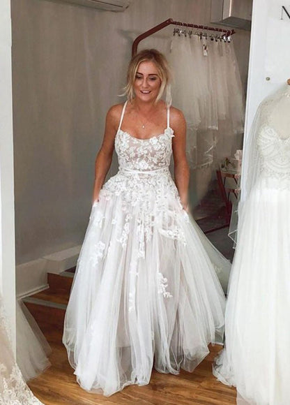 Boho Lace Wedding Dresses A-line Princess