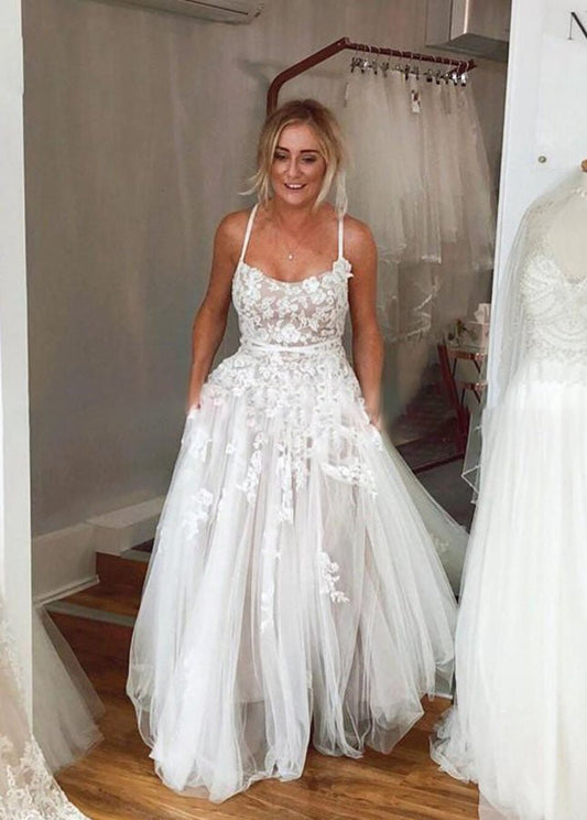 Boho Lace Wedding Dresses A-line Princess