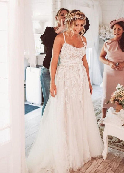 Boho Lace Wedding Dresses A-line Princess