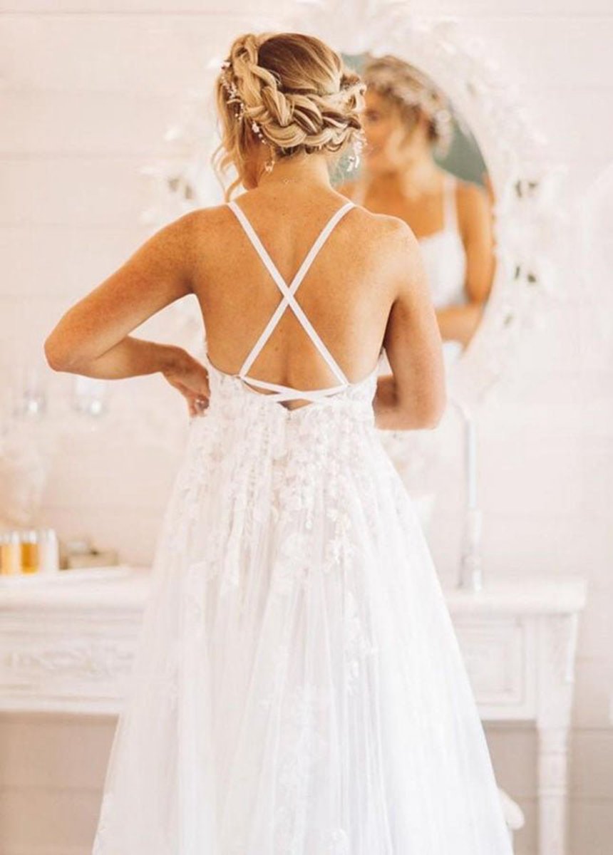 Boho Lace Wedding Dresses A-line Princess