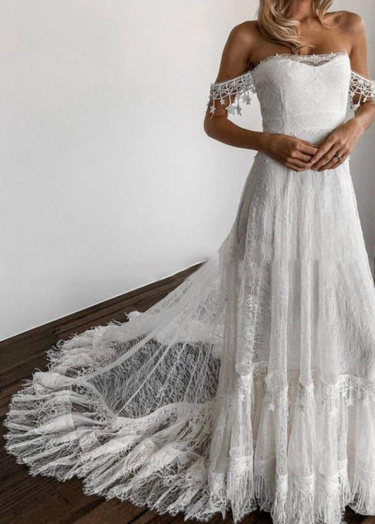 Bohemia Star tassel Chic Lace Wedding Dresses