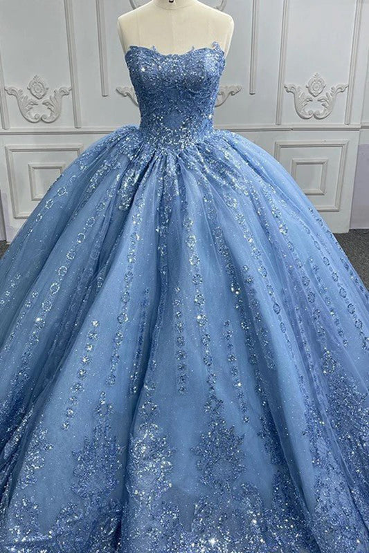 Gorgeous Sleeveless Strapless Ball Gown Quinceanera Dresses