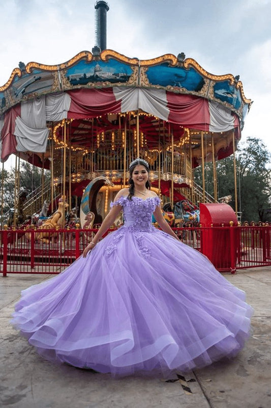 Tulle Appliques Quinceanera Ball Gown Dresses