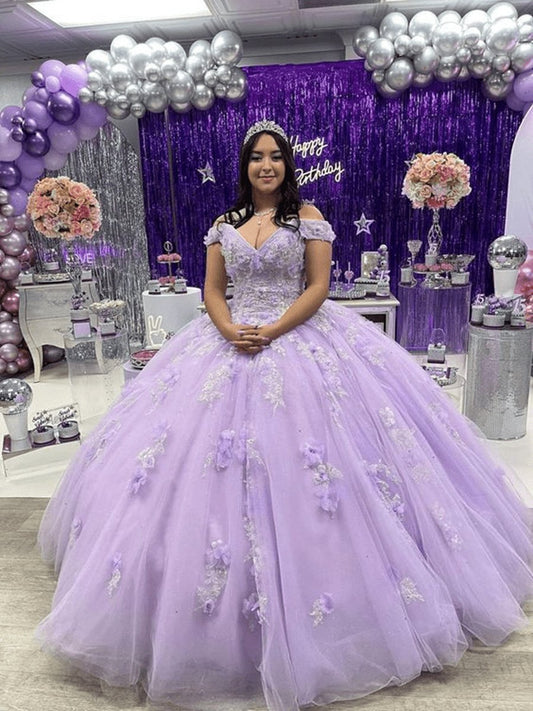 Princess Prom Off-the-Shoulder Ball Gown Dresses