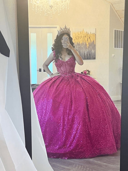 Sleeveless Sequin Quinceanera Dresses
