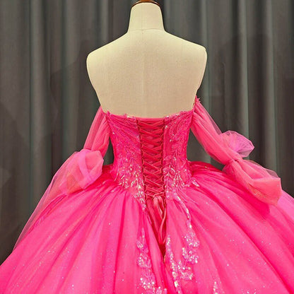 Lace Sequins Ball Gown Quinceañera Dresses