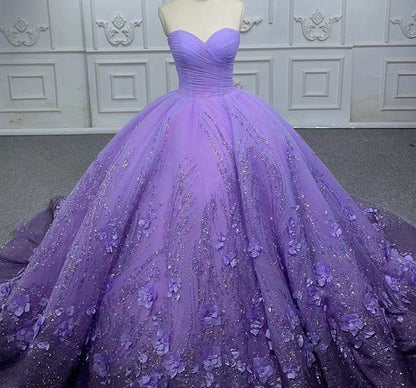 A-line Lace Sweetheart with Corset Back Quinceanera Dresses