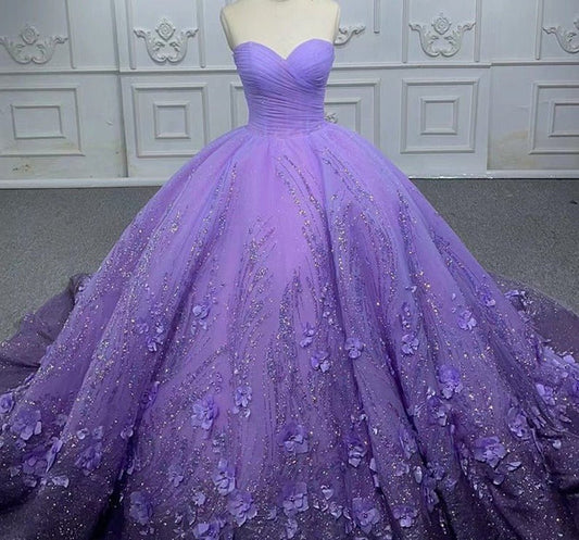 A-line Lace Sweetheart with Corset Back Quinceanera Dresses