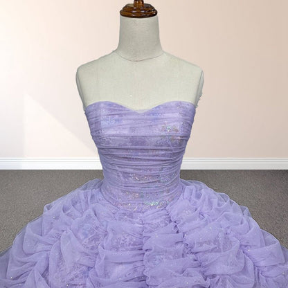 Organza Ball Gown Sweetheart Pleats Party Dresses