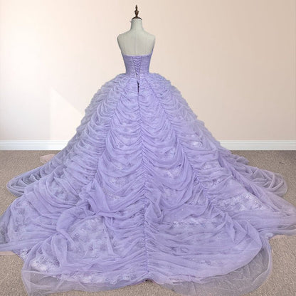 Organza Ball Gown Sweetheart Pleats Party Dresses