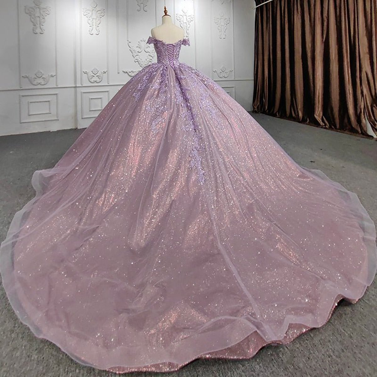 Off-the-Shoulder Quinceanera Dresses with Flower