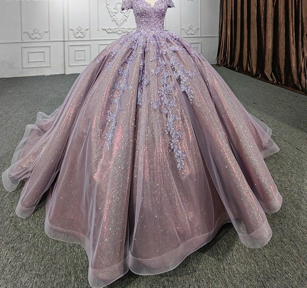 Off-the-Shoulder Quinceanera Dresses with Flower