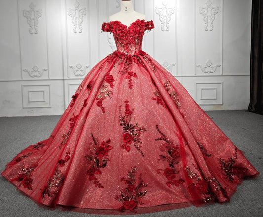 Flower Off-the-Shoulder Quinceañera Dresses