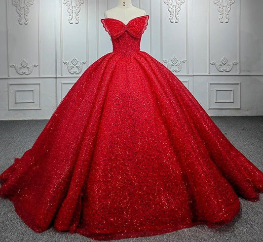 Quinceanera Ball Gown Sleeveless Sequined Dresses
