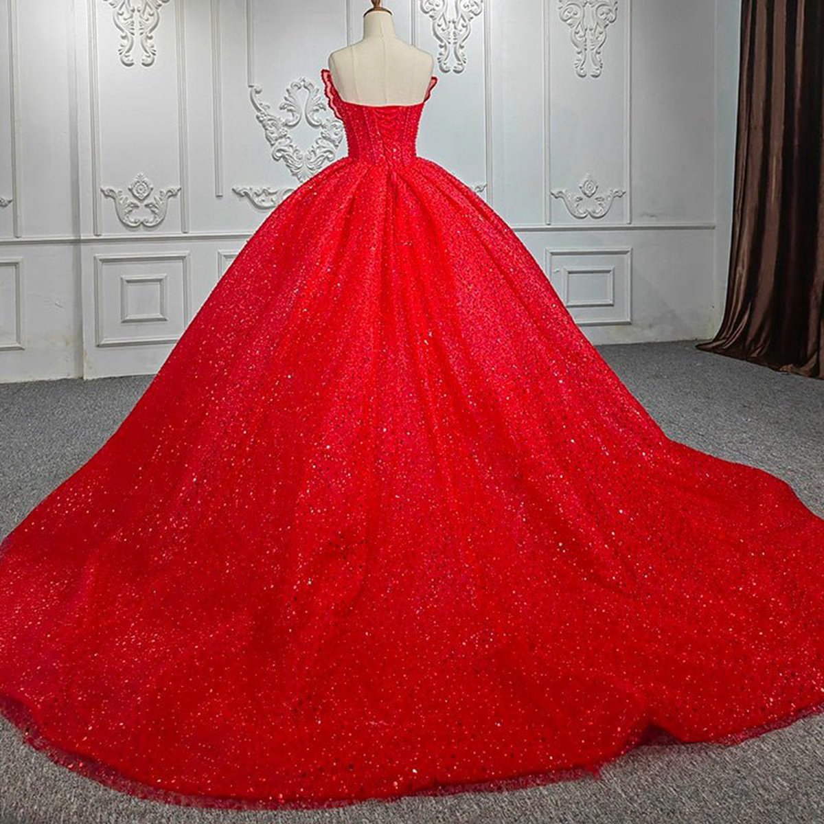 Quinceanera Ball Gown Sleeveless Sequined Dresses