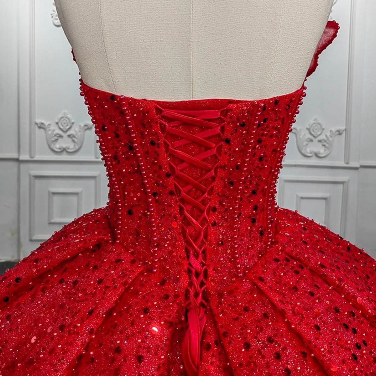Quinceanera Ball Gown Sleeveless Sequined Dresses