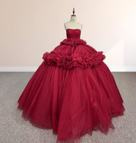 Peplum Sleeveless Quinceañera Ball Gown Party Dresses