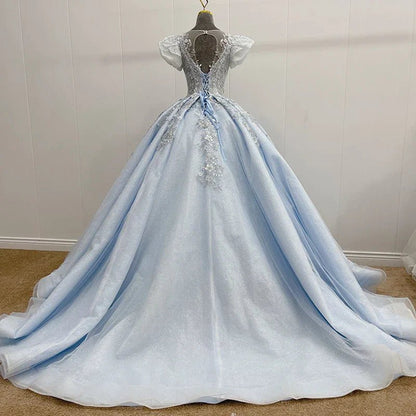 Romantic Quinceanera Organza Dresses Ball Gown