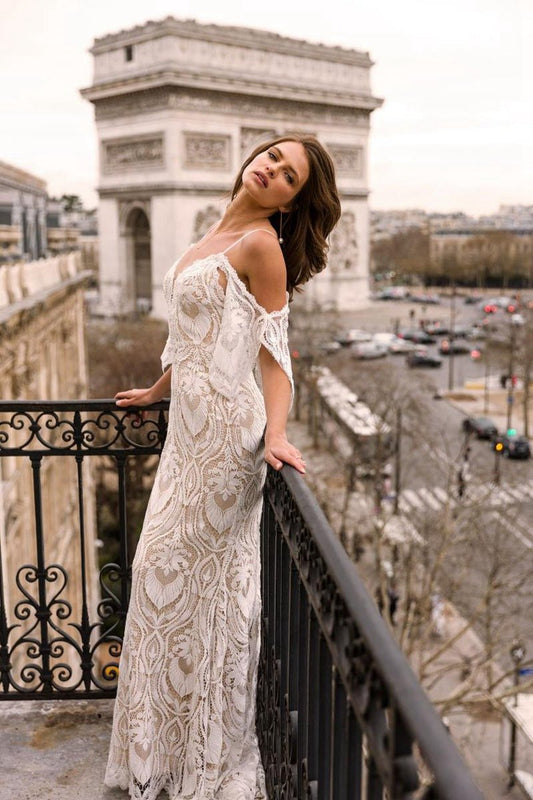 Gorgeous Bohemian Mermaid Lace Appliques Wedding Dresses