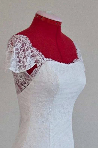 Tulle Satin Bowed Lace Zipper Wedding Dresses