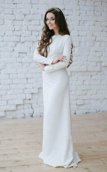 Bateau Long Sleeve Mermaid Dresses with Appliqued Waist