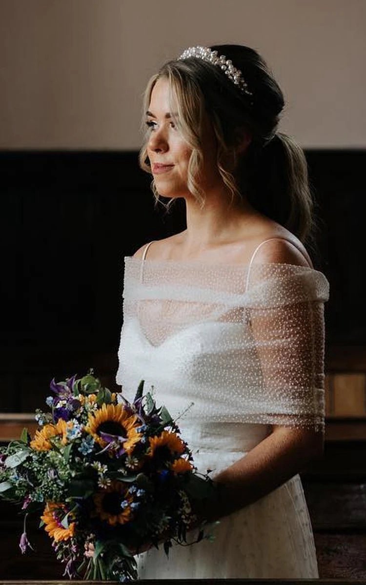 Elegant A-line Chiffon Wedding Dresses with Cowl Neckline And Zipper Back