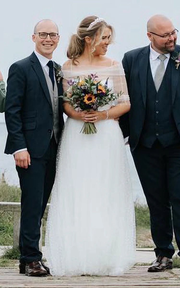 Elegant A-line Chiffon Wedding Dresses with Cowl Neckline And Zipper Back