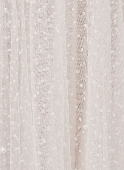 A-line Sweetheart Sleeveless Tulle Tea-Length Wedding Dresses with Pleated