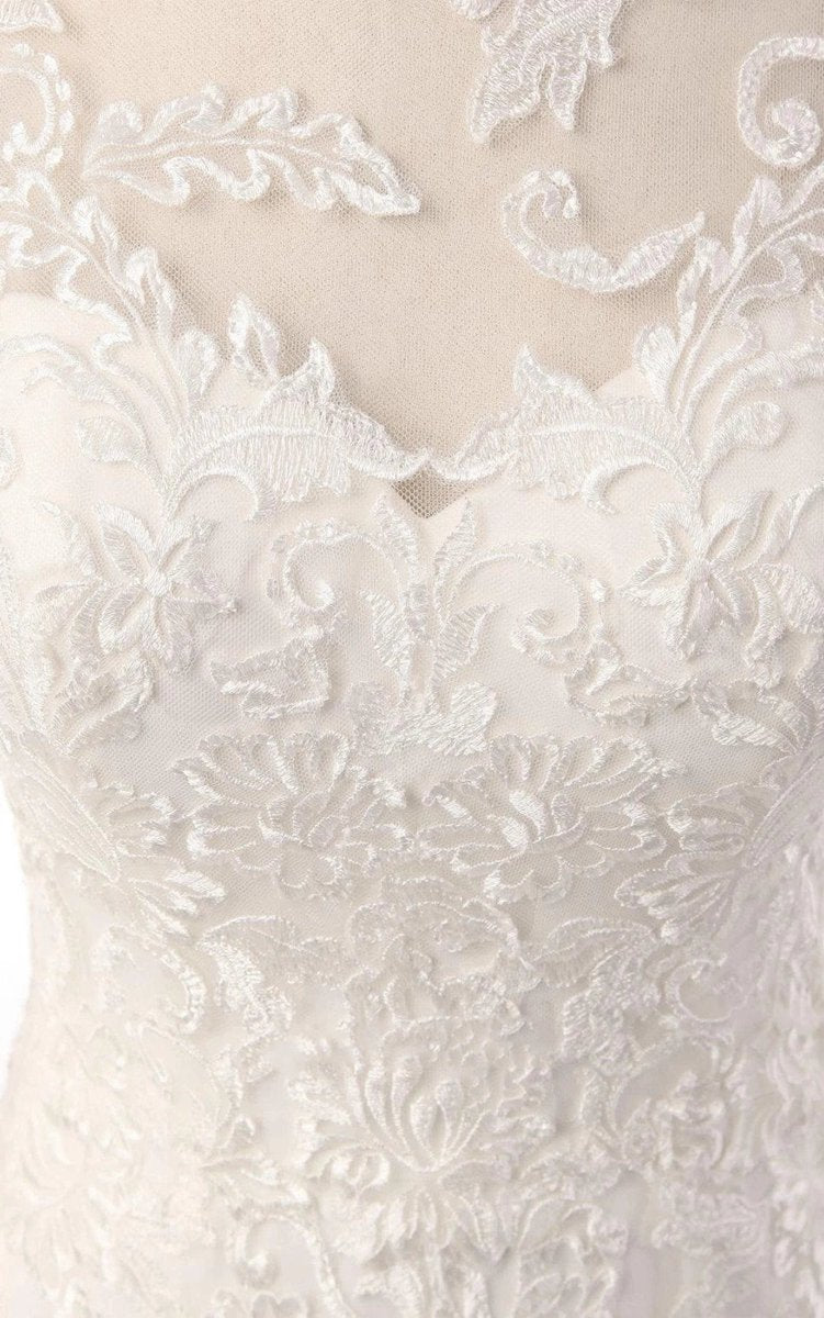 Mermaid Long Sleeve Lace Dresses with Embroideries Illusion