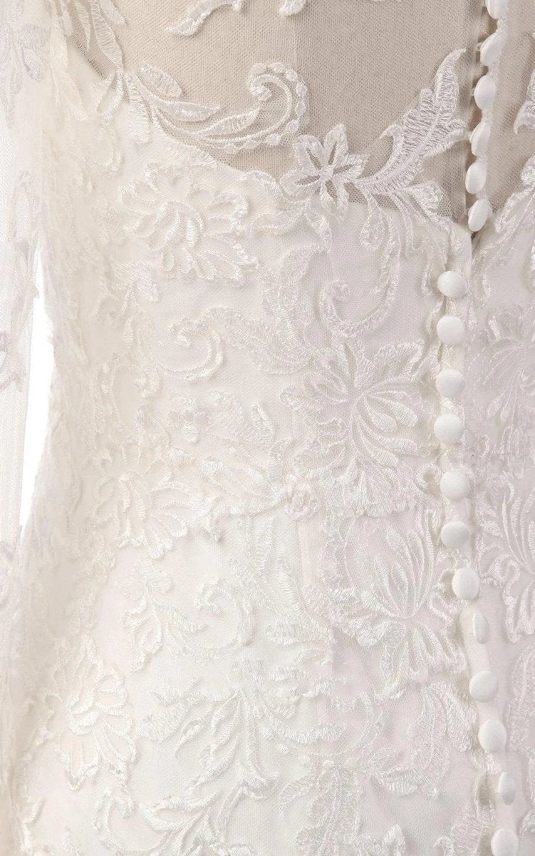 Mermaid Long Sleeve Lace Dresses with Embroideries Illusion
