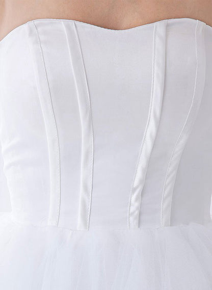 Classic Strapless Satin High Low Wedding Dresses