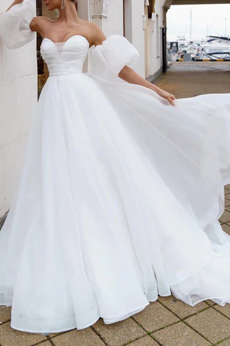 A-line Sweetheart Hall Casual Wedding Dresses Simple Bridal Gowns