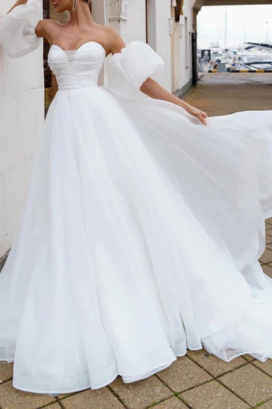 A-line Sweetheart Hall Casual Wedding Dresses Simple Bridal Gowns